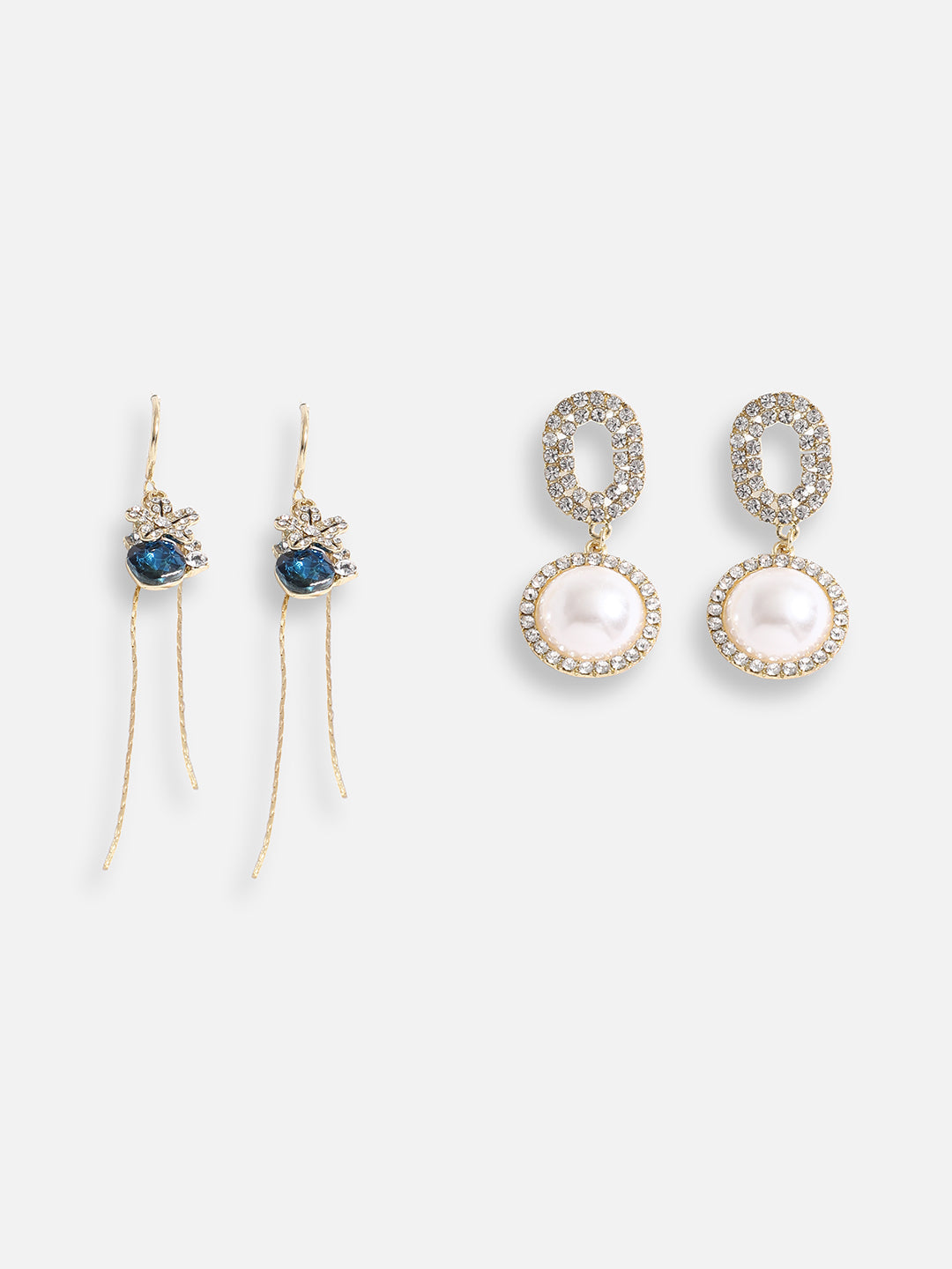 Pack Of Gold-Plated Drop Earrings 