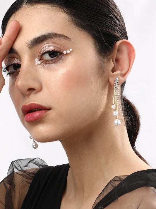 Pack Of Gold-Plated Drop Earrings