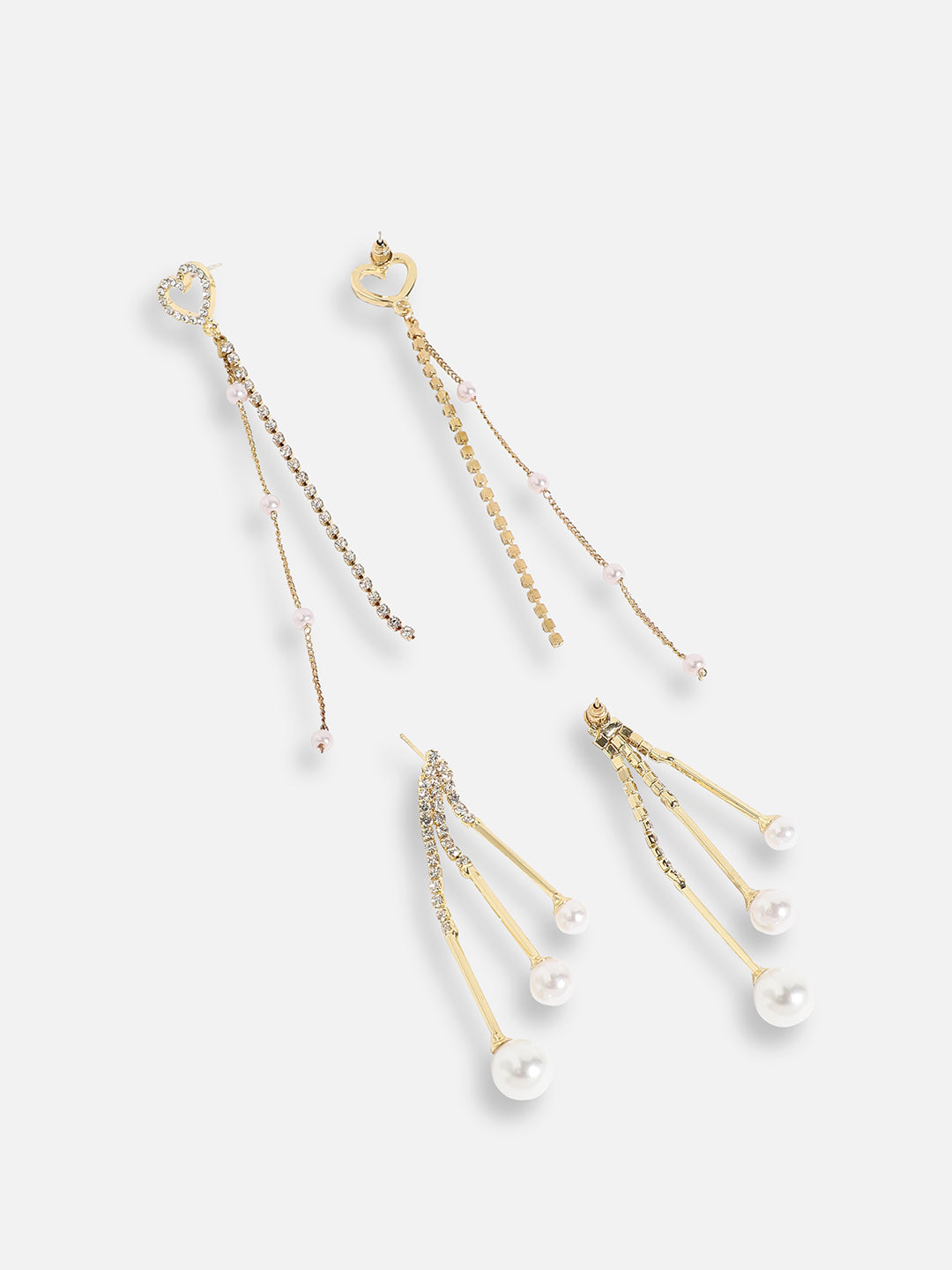 Pack Of Gold-Plated Drop Earrings 