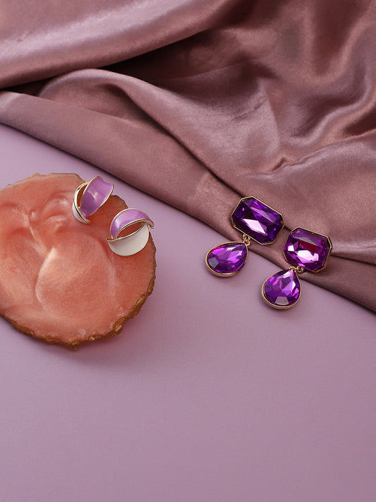 Pack Of Gold-Plated Stud & Drop Earrings