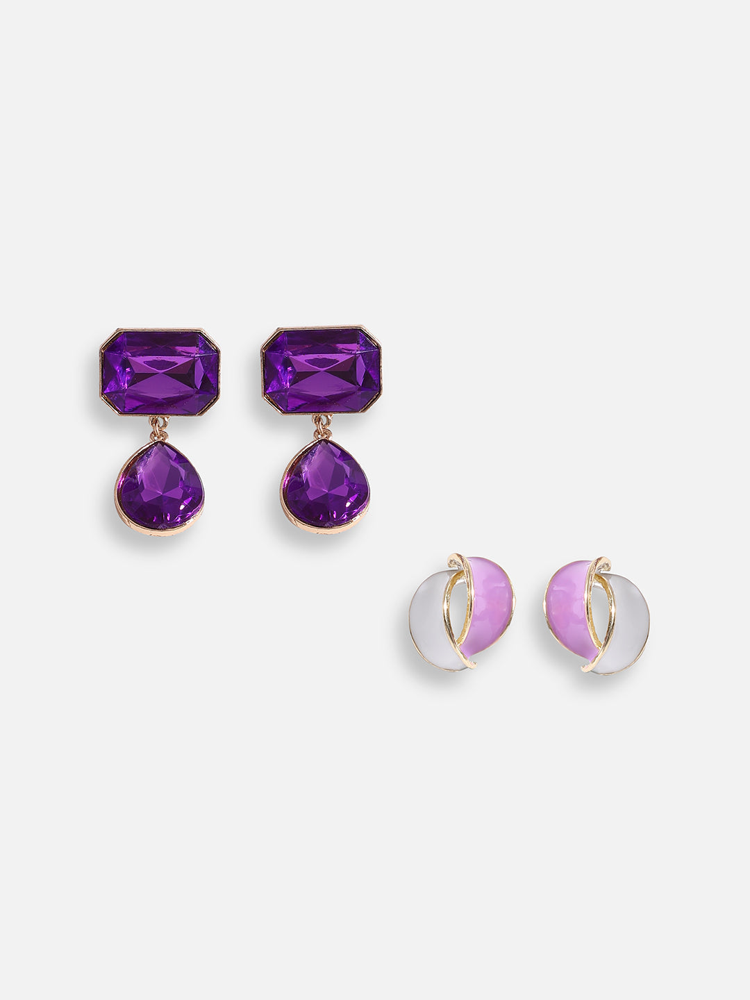 Pack Of Gold-Plated Stud & Drop Earrings 