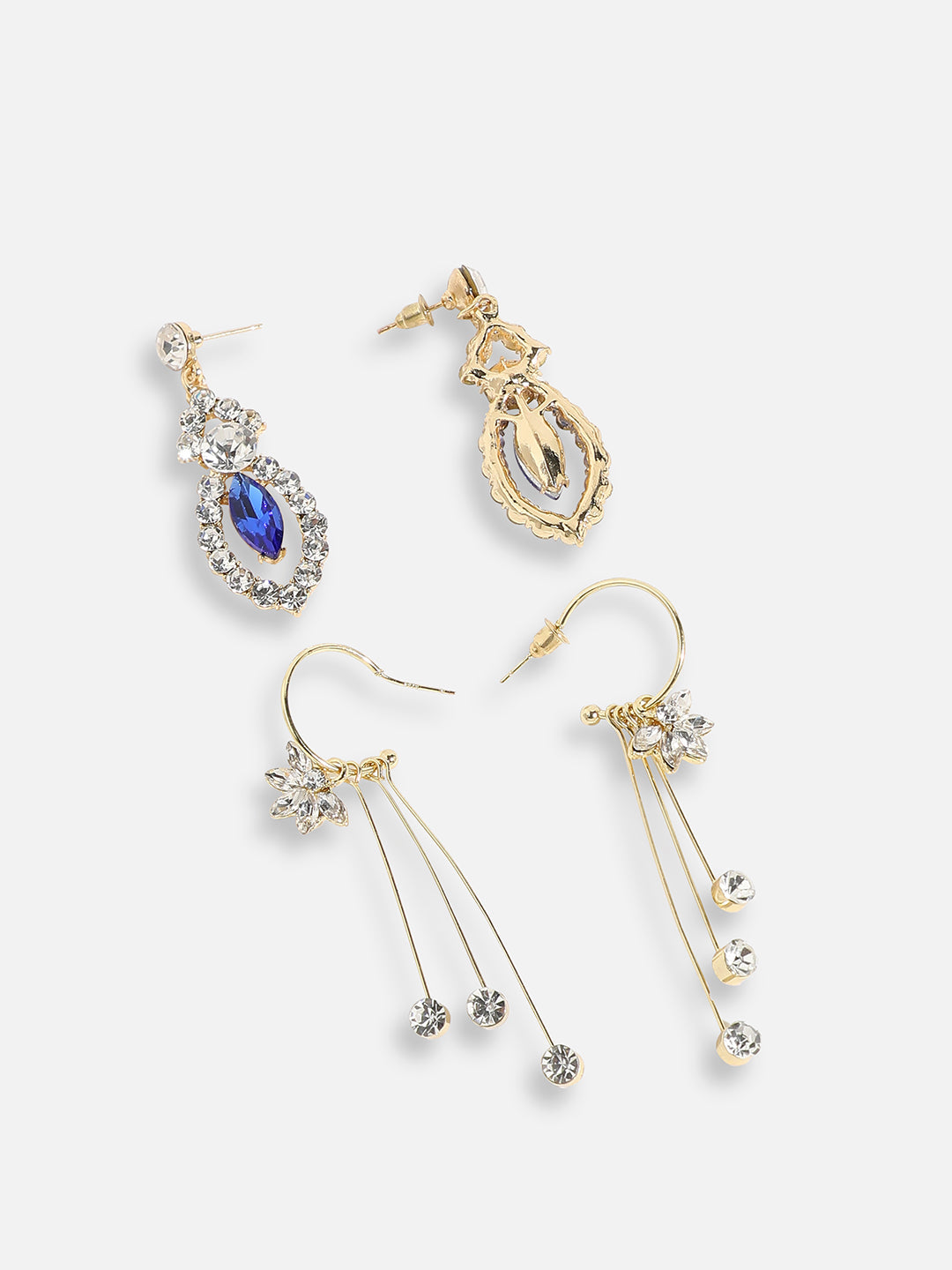 Pack Of Gold-Plated Drop Earrings 