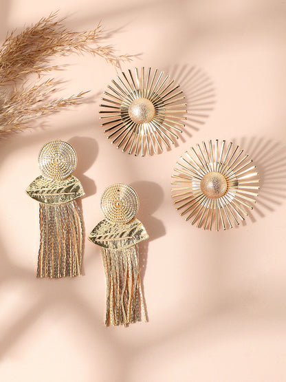 Pack Of Gold-Plated Stud & Drop Earrings