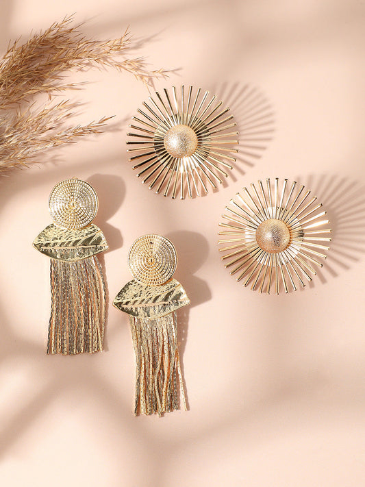 Pack Of Gold-Plated Stud & Drop Earrings