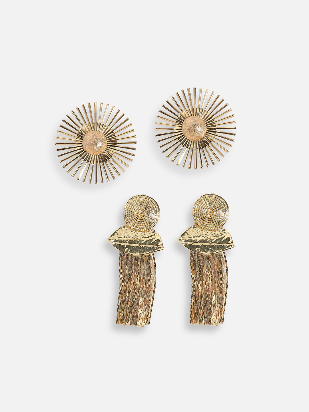 Pack Of Gold-Plated Stud & Drop Earrings