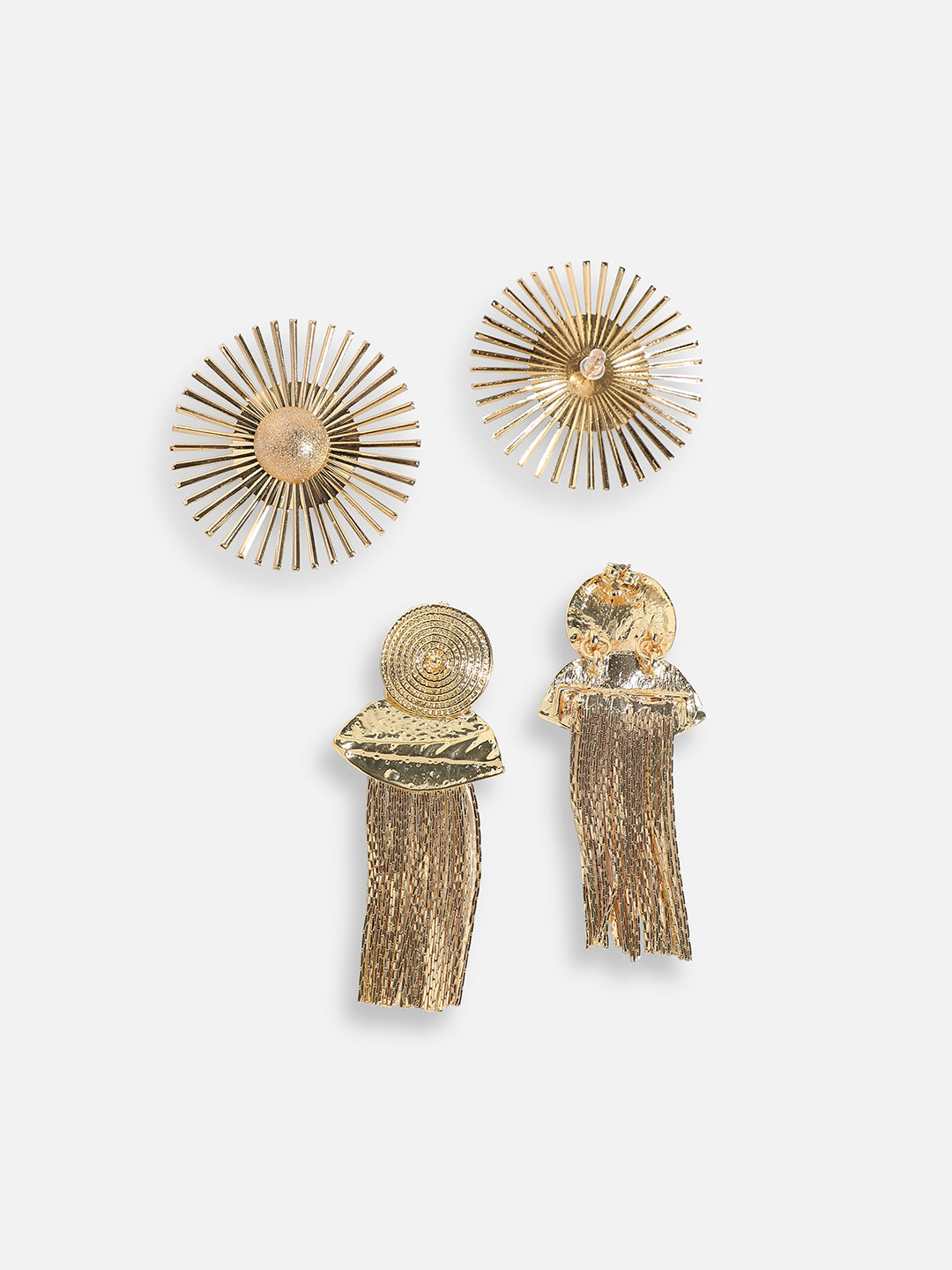 Pack Of Gold-Plated Stud & Drop Earrings 