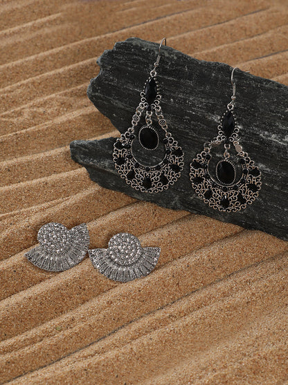 Pack Of Silver-Plated Drop Earrings
