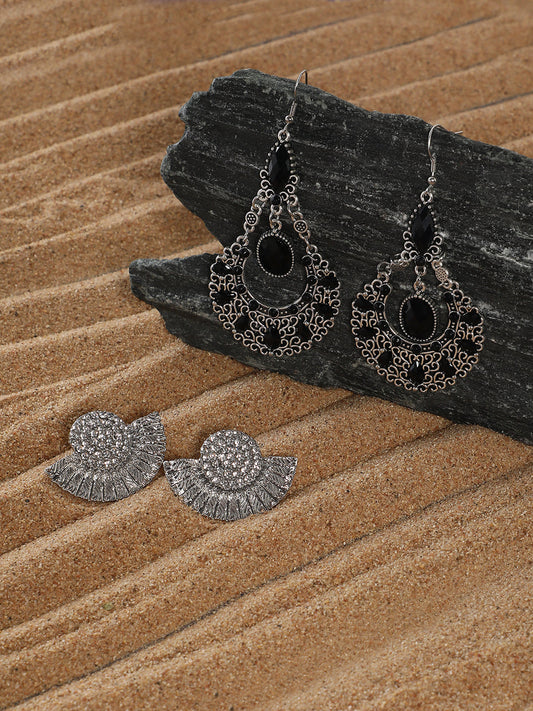Pack Of Silver-Plated Drop Earrings