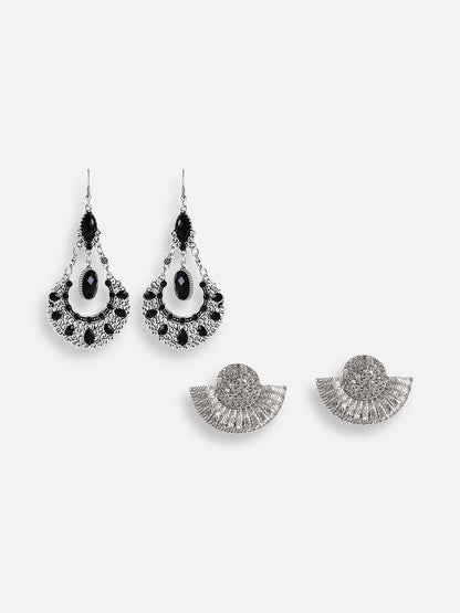 Pack Of Silver-Plated Drop Earrings 