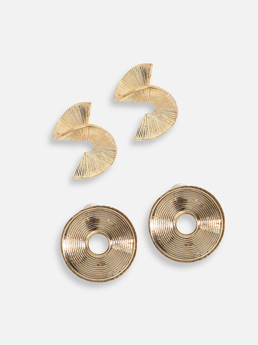 Pack Of Gold-Plated Drop Earrings