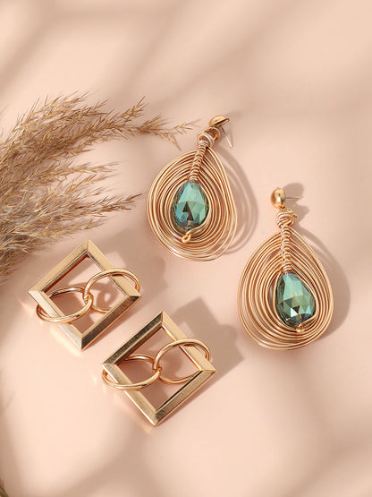 Pack Of Gold-Plated Stud & Drop Earrings
