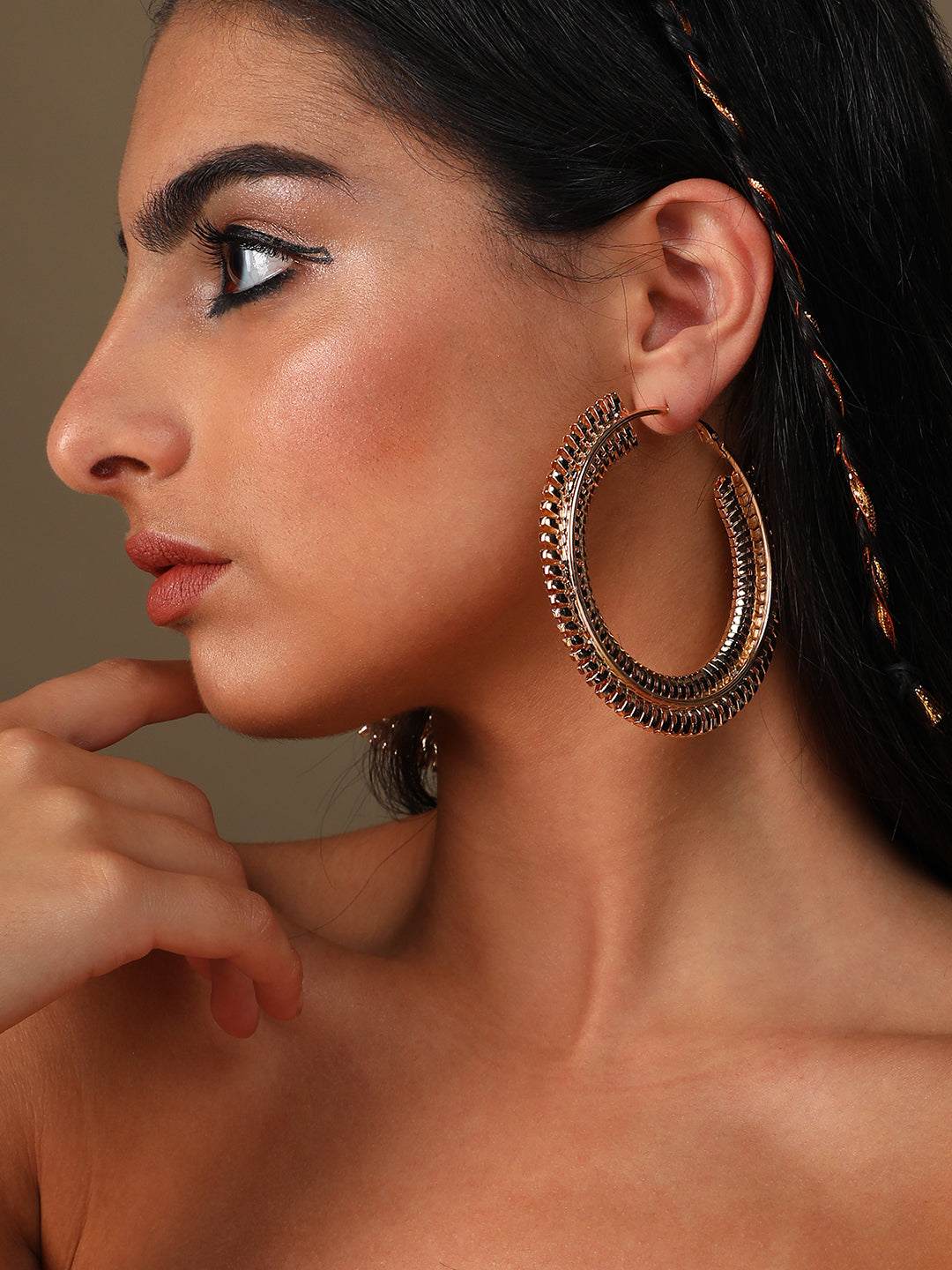 Pack Of Gold-Plated Hoop Earrings