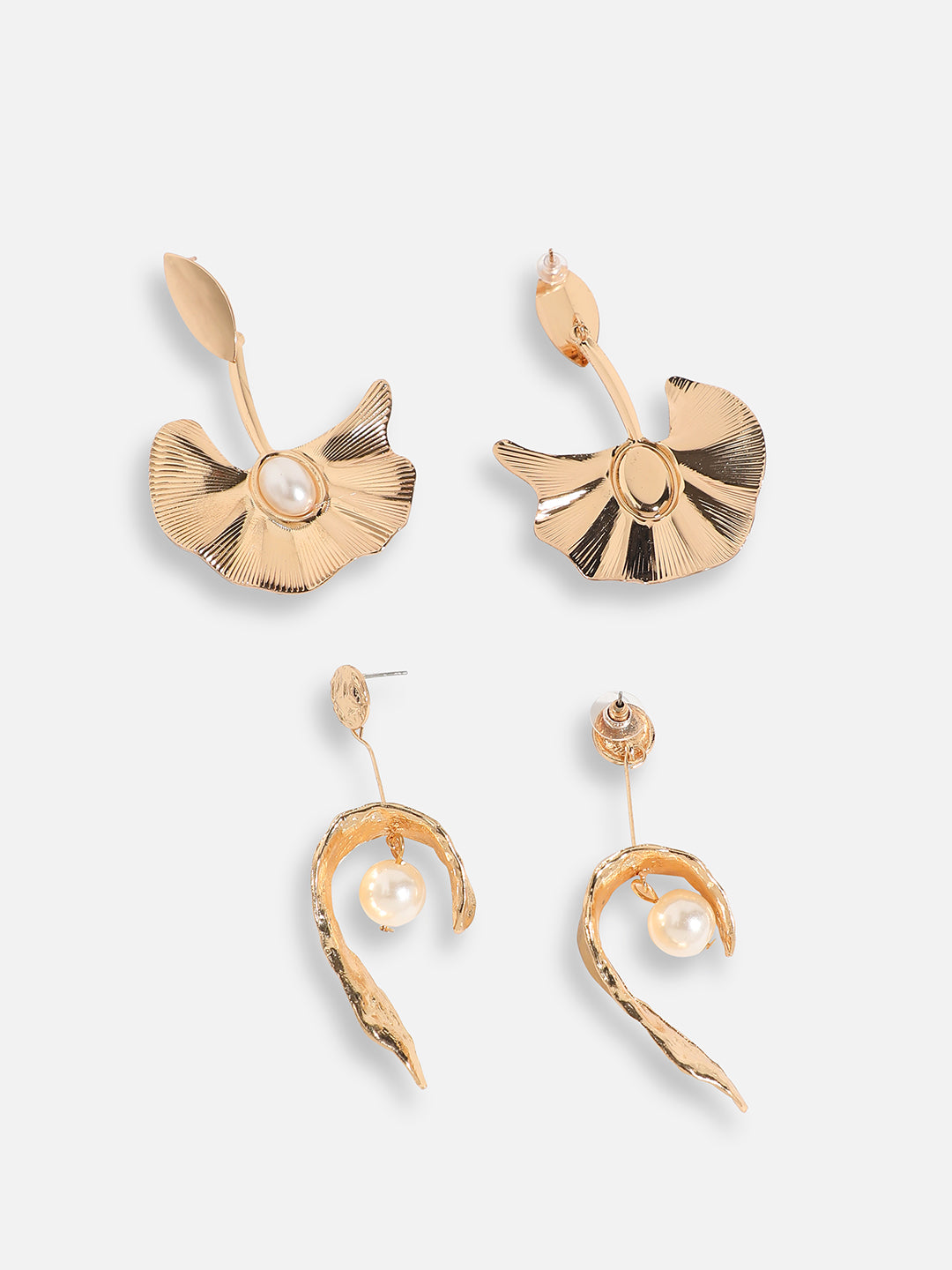 Pack Of Gold-Plated Drop Earrings 