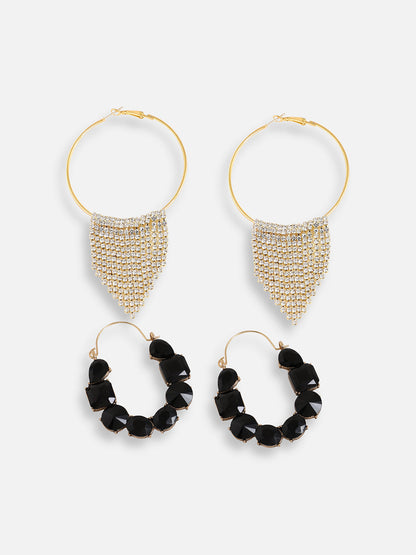 Pack Of Gold-Plated Hoop Earrings 