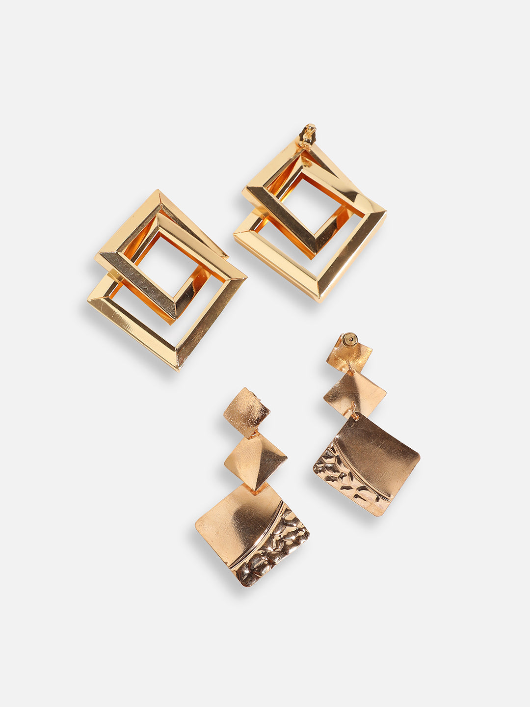 Pack Of Gold-Plated Drop Earrings 
