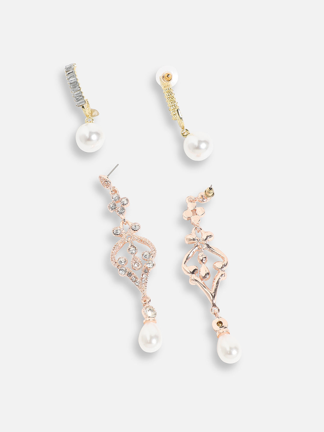 Pack Of Gold-Plated Drop Earrings 