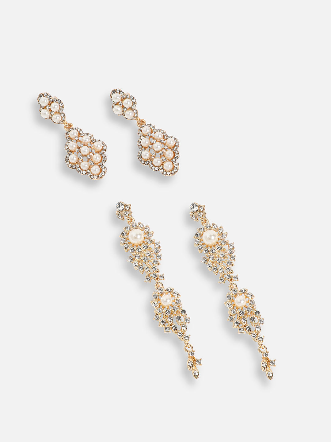 Pack Of Gold-Plated Drop Earrings