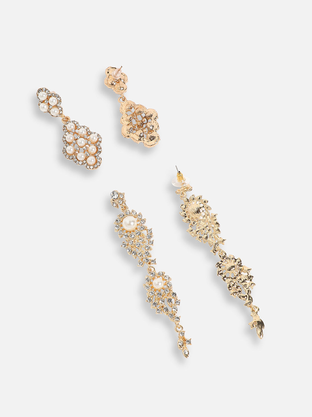 Pack Of Gold-Plated Drop Earrings 