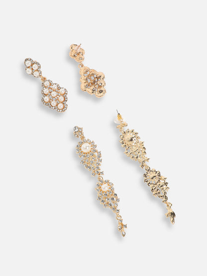 Pack Of Gold-Plated Drop Earrings 