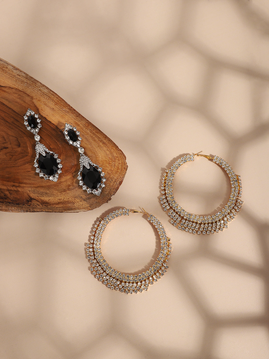 Pack Of Contemporary Drop & Hoop Earrings