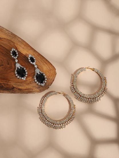 Pack Of Contemporary Drop & Hoop Earrings
