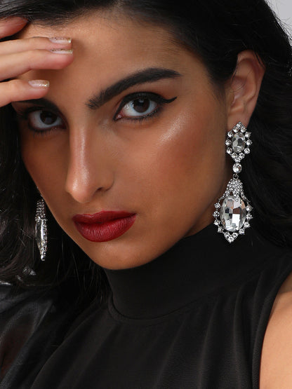 Pack Of Silver-Plated Drop Earrings & Armlet