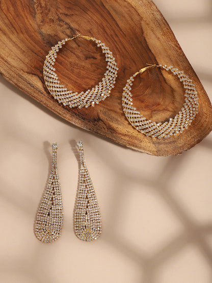 Pack Of Gold-Plated Drop & Hoop Earrings
