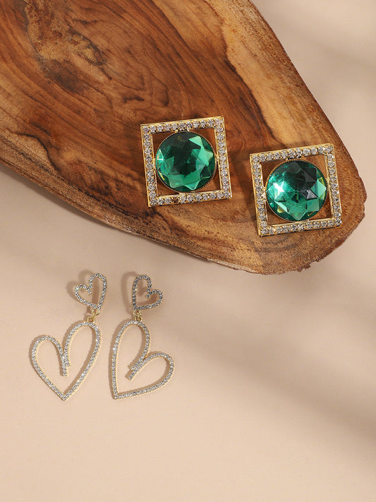 Pack Of Gold-Plated Stud & Drop Earrings