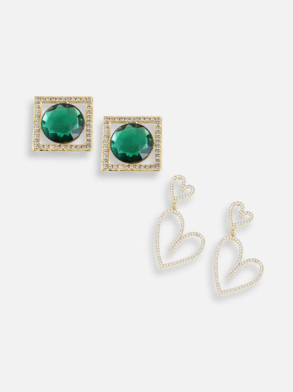 Pack Of Gold-Plated Stud & Drop Earrings 