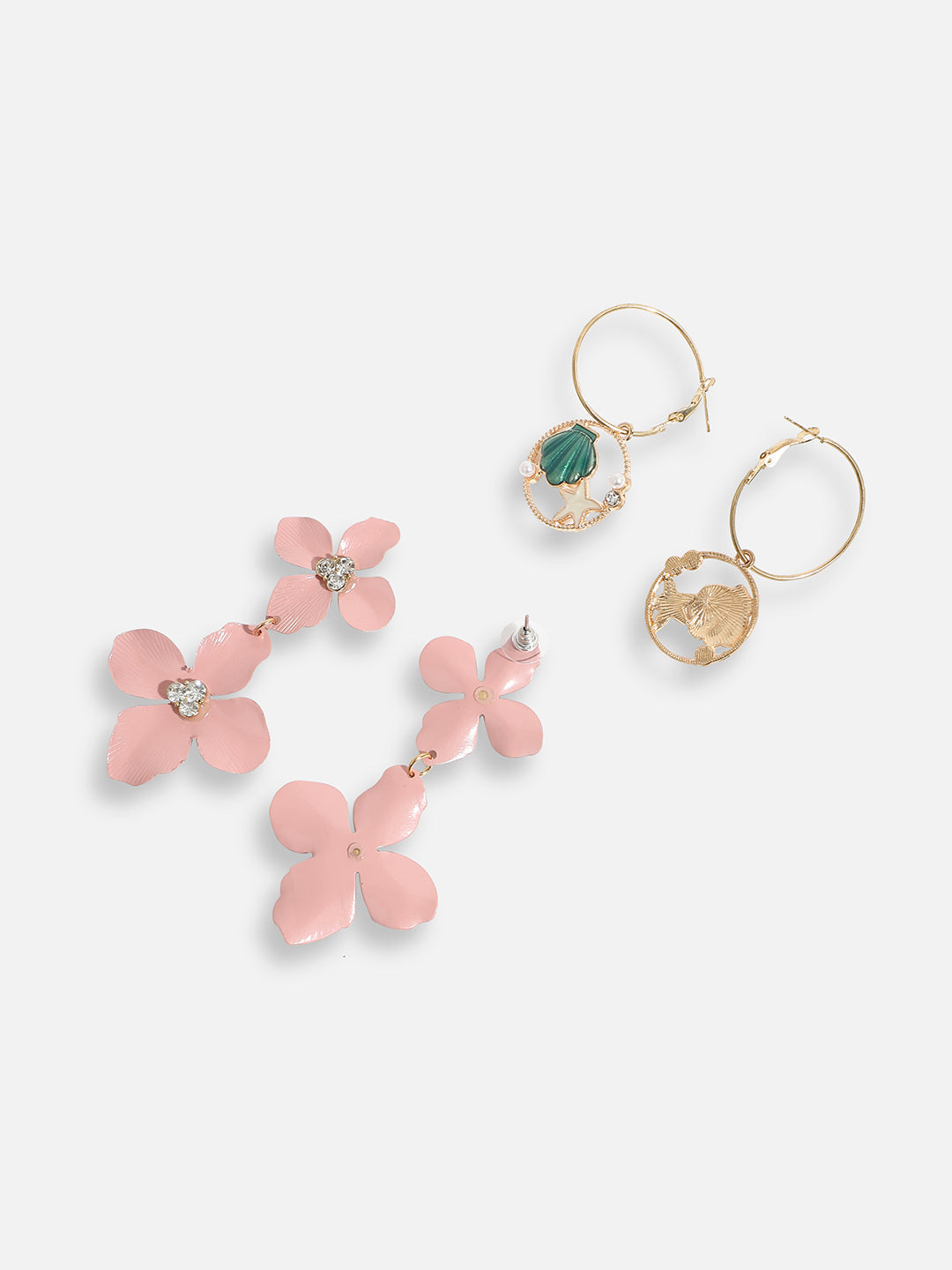 Pack Of Gold-Plated Drop Earrings 