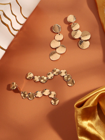 Pack Of Gold-Plated Drop Earrings