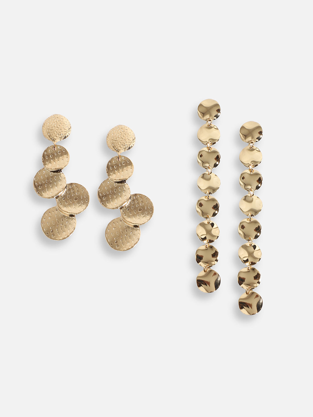 Pack Of Gold-Plated Drop Earrings