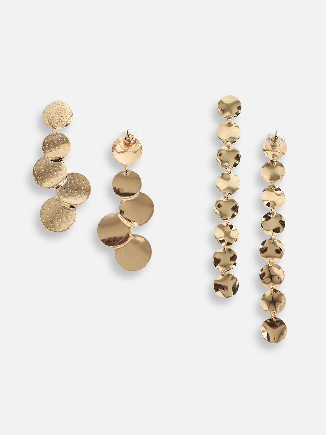 Pack Of Gold-Plated Drop Earrings 