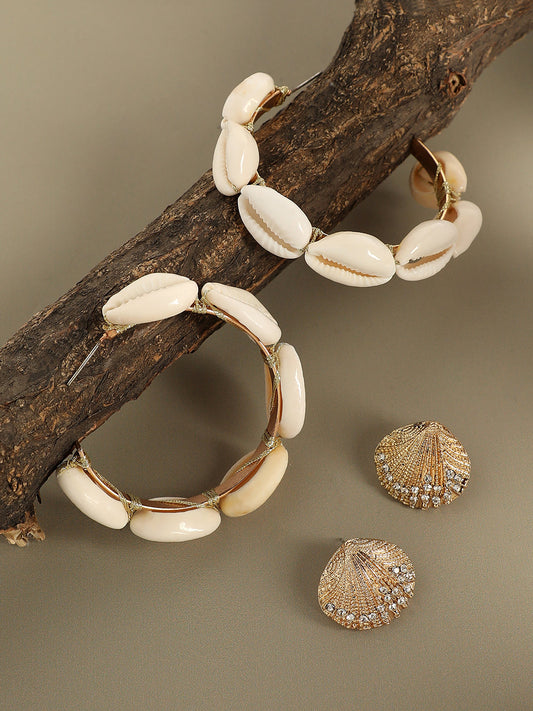 Pack Of Gold-Plated Stud & Hoop Earrings