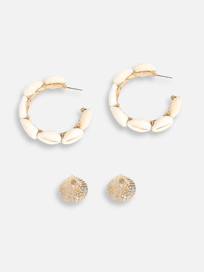 Pack Of Gold-Plated Stud & Hoop Earrings