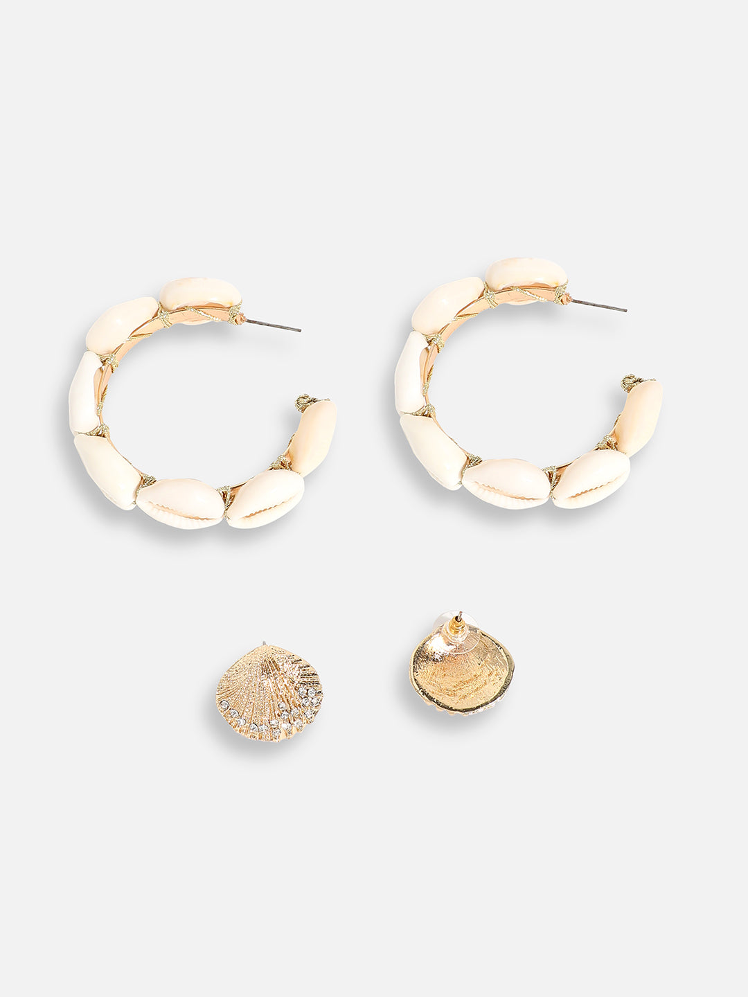 Pack Of Gold-Plated Stud & Hoop Earrings 