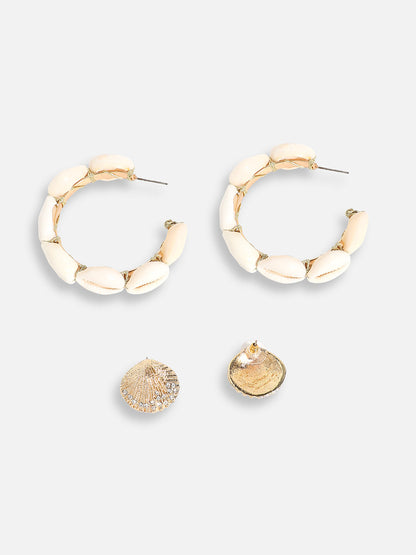 Pack Of Gold-Plated Stud & Hoop Earrings 