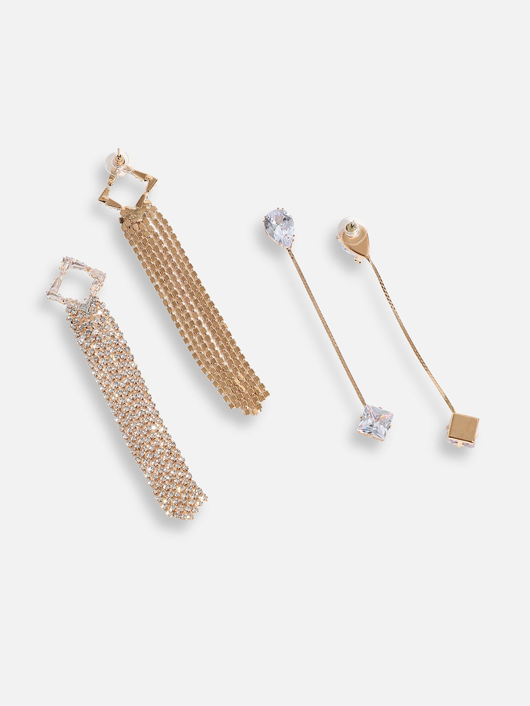 Pack Of Gold-Plated Drop Earrings 
