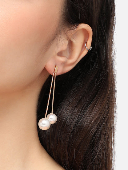 Pack Of Gold-Plated Drop Earrings