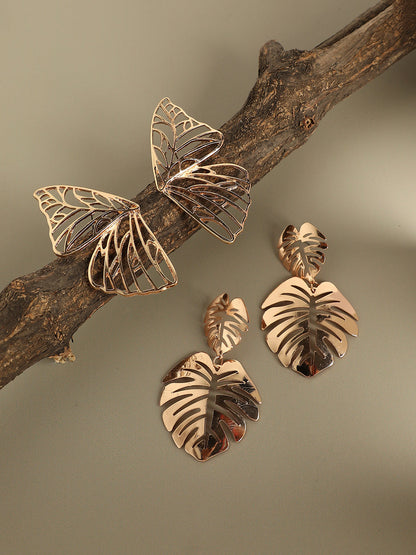 Pack Of Gold-Plated Drop Earrings
