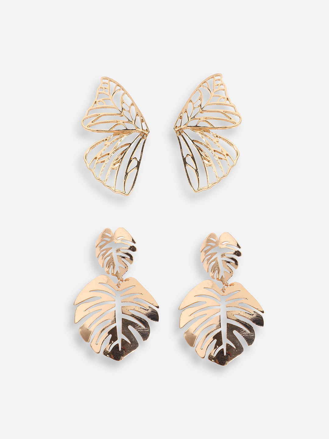 Pack Of Gold-Plated Drop Earrings