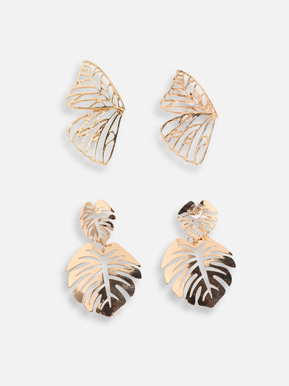 Pack Of Gold-Plated Drop Earrings 