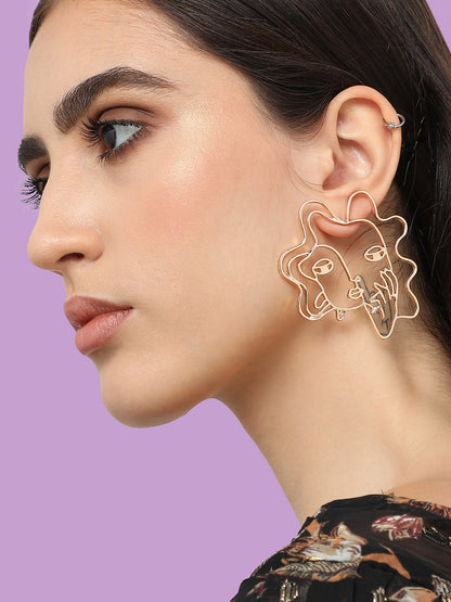 Pack Of Gold-Plated Drop & Hoop Earrings