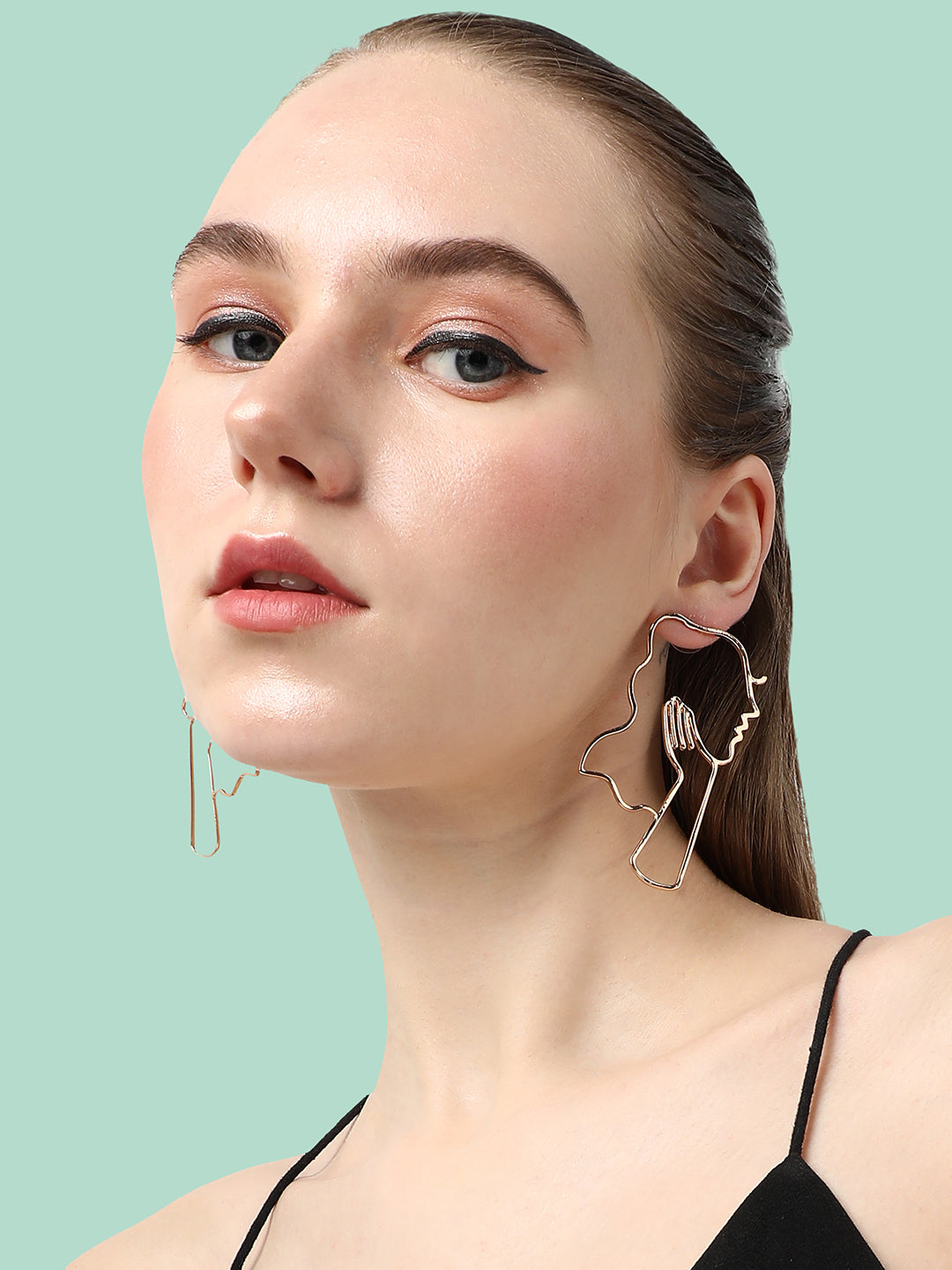 Pack Of Gold-Plated Drop Earrings