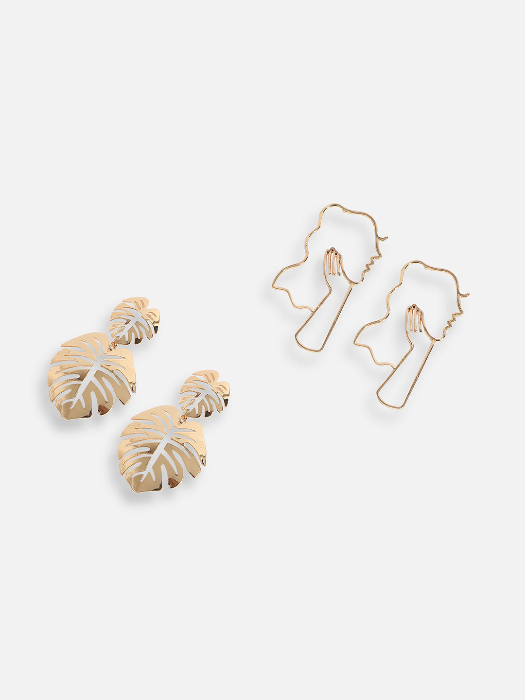 Pack Of Gold-Plated Drop Earrings