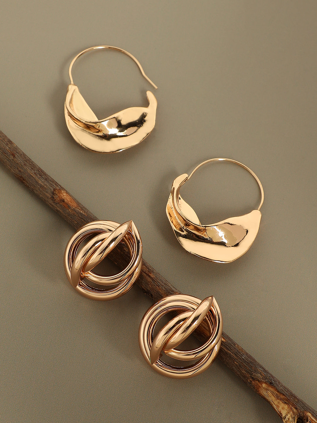 Pack Of Gold-Plated Stud & Hoop Earrings