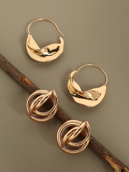Pack Of Gold-Plated Stud & Hoop Earrings