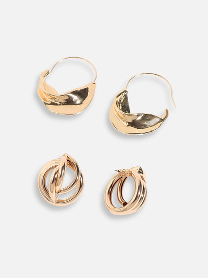 Pack Of Gold-Plated Stud & Hoop Earrings 