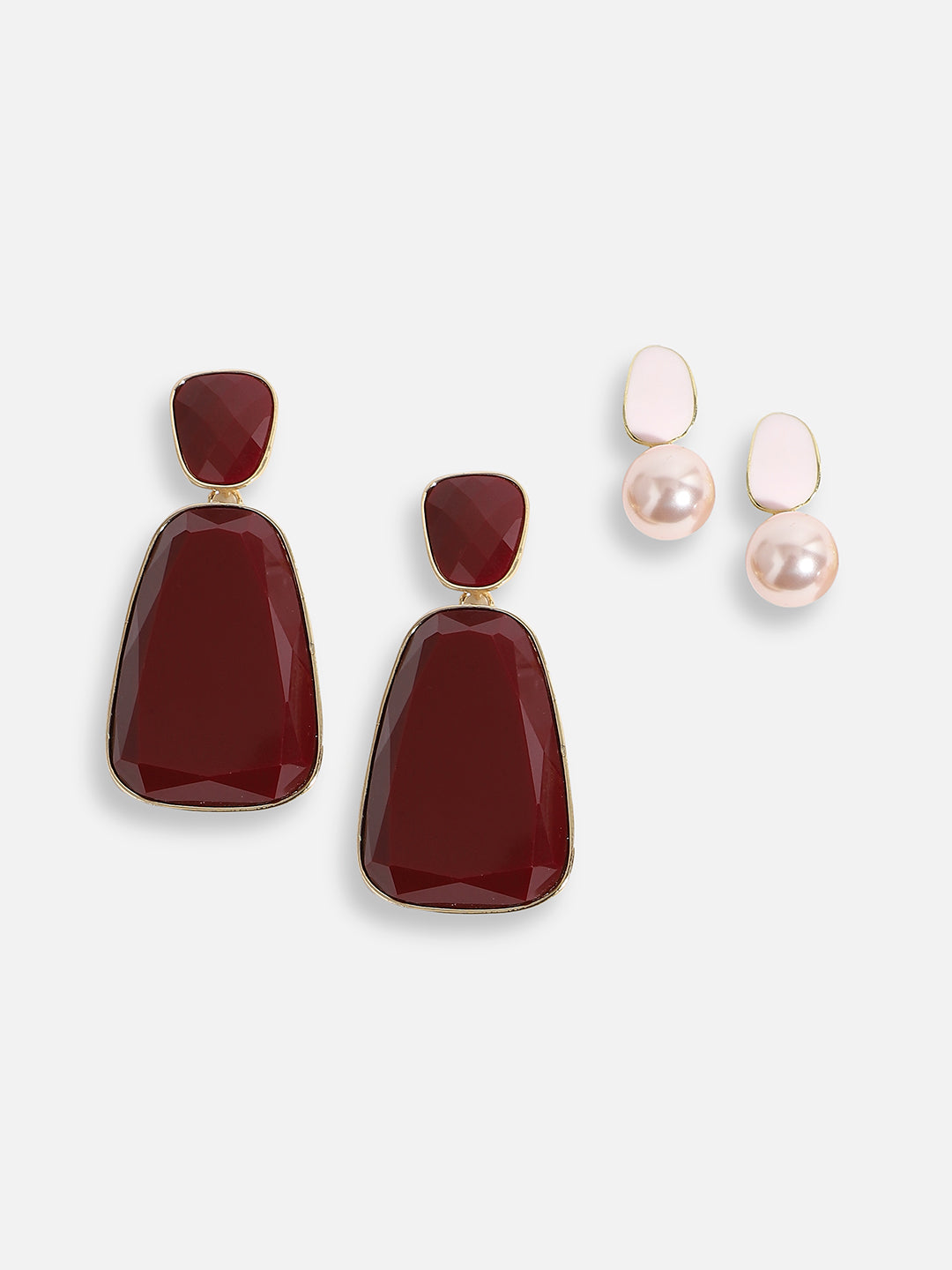 Pack Of Gold-Plated Drop Earrings 