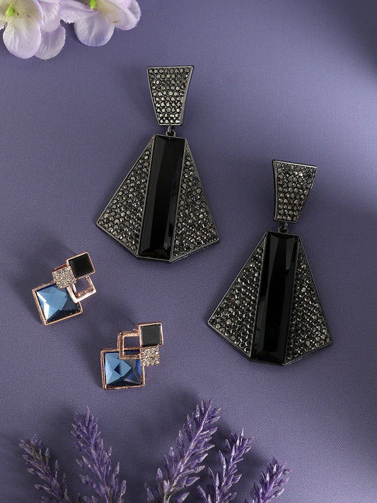 Pack Of Gold-Plated Stud & Drop Earrings